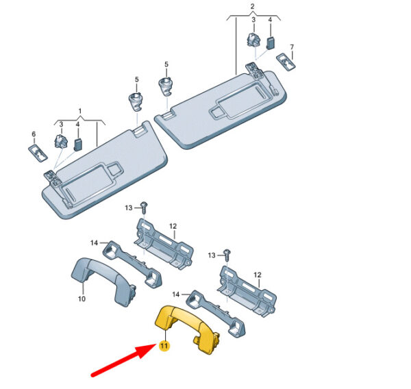 5NL85764382V - NEW VOLKSWAGEN ARTEON 3H7 REAR ROOF HANDLE HANDLE 5NL85764382V ORIGINAL