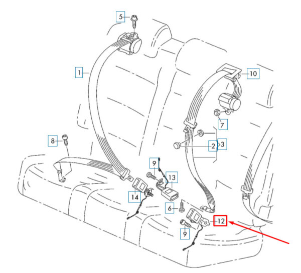 5NN857753AMNB - NEW VOLKSWAGEN TIGUAN AD MK2 REAR SEAT LEFT OUTER LATCH 5NN857753AMNB ORIGINAL