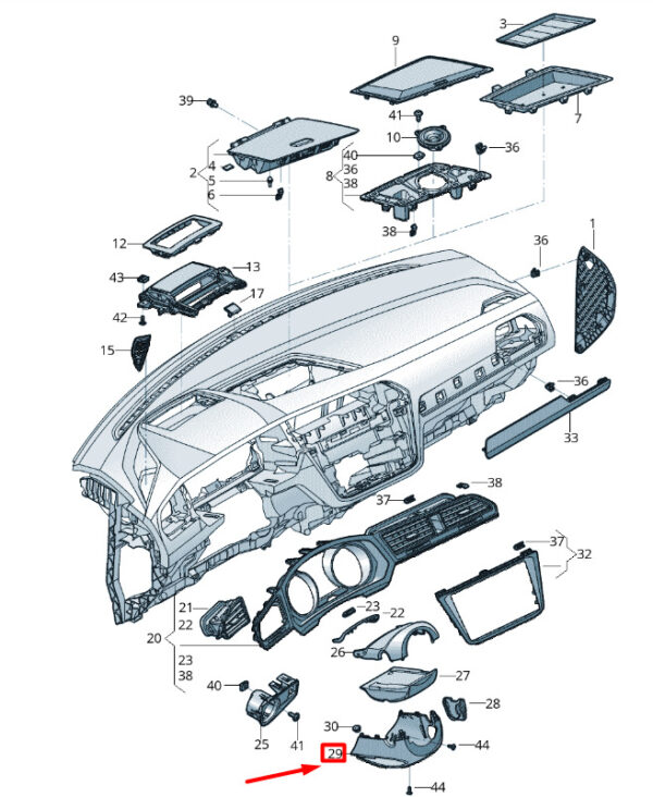 5NN858559B82V - New VOLKSWAGEN TIGUAN AD1 Steering Column Lower Trim 5NN858559B82V