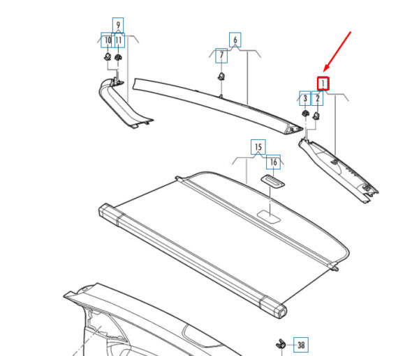 5NN86770382V - NEW VW TIGUAN AD MK2 REAR LID PANEL LEFT UPPER TRIM 5NN86770382V 2018 11552452
