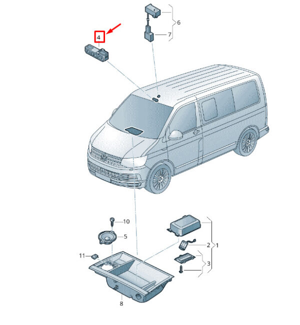 5NR0356242EN - NEW VW TRANSPORTER T6 EMERGENCY ASSIST. CALL BUTTON 5NR0356242EN