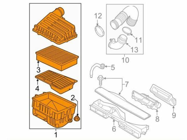 5Q0129607AC - NEW VOLKSWAGEN GOLF MK7 AIR FILTER BOX 5Q0129607AC ORIGINAL