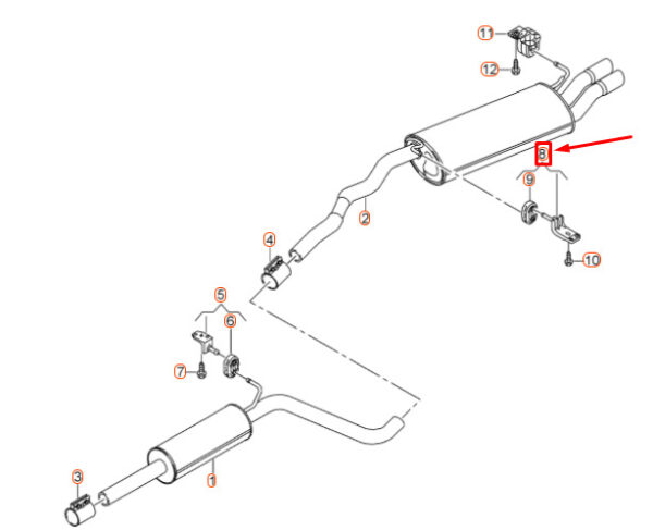 5Q0253144K - NEW VOLKSWAGEN GOLF MK7 EXHAUST SYSTEM RETAINER 5Q0253144K ORIGINAL