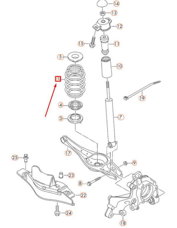 5Q0511115EP - NEW VOLKSWAGEN GOLF 5G MK7 REAR AXLE SCREW SPRING 5Q0511115EP ORIGINAL