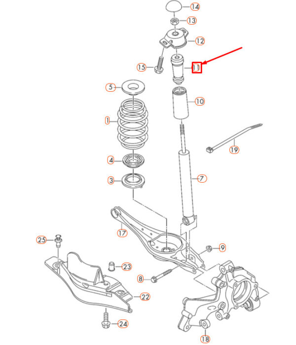 5Q0511357J - NEW VOLKSWAGEN GOLF MK7 REAR SHOCK ABSORBER STOP BUFFER 5Q0511357J ORIGINAL