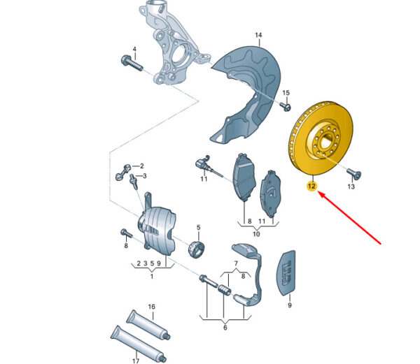 5Q0615301C - NEW VOLKSWAGEN GOLF MK7 FRONT VENTILATED BRAKE DISC 5Q0615301C ORIGINAL