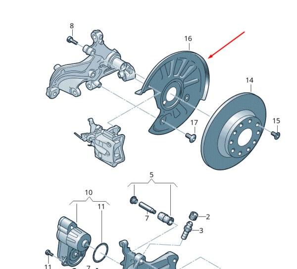5Q0615612M - NEW VOLKSWAGEN TIGUAN AD REAR RIGHT BRAKE DISC PROTECTION 5Q0615612M