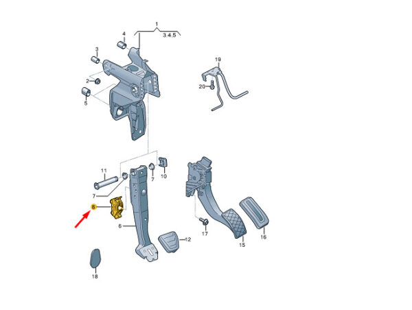 5Q0721165F - New Cupra FORMENTOR Brake Pedal Support 5Q0721165F