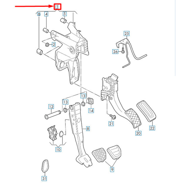 5Q1721115A - NEW VW PASSAT B8 3G ACCELERATOR/BRAKE PEDAL HOLDER LHD 5Q1721115A