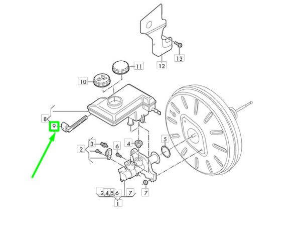 5Q2611377 - NEW VOLKSWAGEN PASSAT B8 3G BRAKE FLUID RESERVOIR CONTACT RHD 5Q2611377
