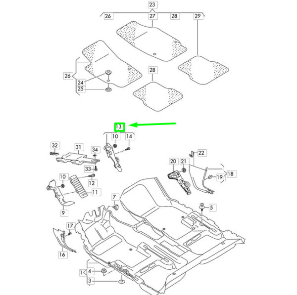 5Q2864767A - NEW VOLKSWAGEN PASSAT B8 3G FOOTREST BRACKET RHD 5Q2864767A ORIGINAL
