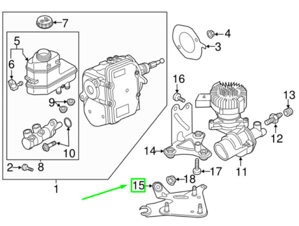 5QE612391C - NEW VOLKSWAGEN PASSAT B8 3G PRESSURE ACCUMULATOR BRACKET 5QE612391C