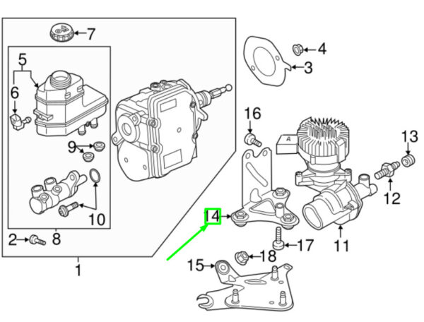 5QE612391D - NEW VOLKSWAGEN PASSAT B8 3G PRESSURE ACCUMULATOR BRACKET 5QE612391D