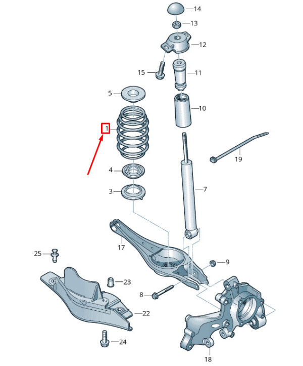 5QF511115CL - NEW VOLKSWAGEN TIGUAN AD1 REAR AXLE COIL SPRING 5QF511115CL