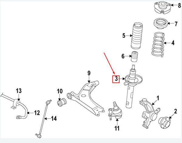 5QM413023AK - NEW VW GOLF VII 5G MK7 FRONT SHOCK ABSORBER 5QM413023AK ORIGINAL