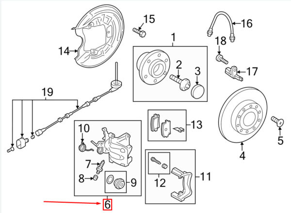 5QM615423B - NEW VW GOLF VII 5G MK7 REAR LEFT BRAKE CALIPER 5QM615423B ORIGINAL