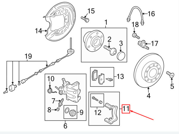 5QM615426B - NEW VW GOLF VII 5G MK7 REAR RIGHT BRAKE CALIPER 5QM615426B ORIGINAL