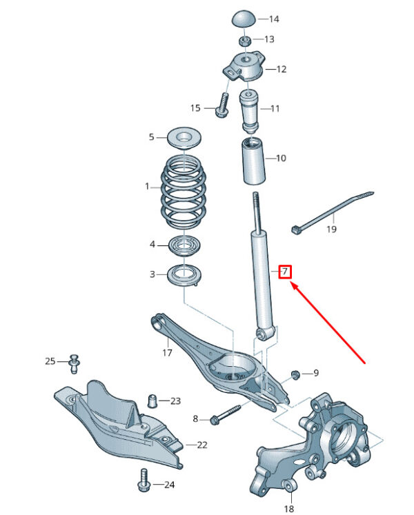 5QN513049AM - NEW VOLKSWAGEN TIGUAN AD1 REAR AXLE SHOCK ABSORBER 5QN513049AM