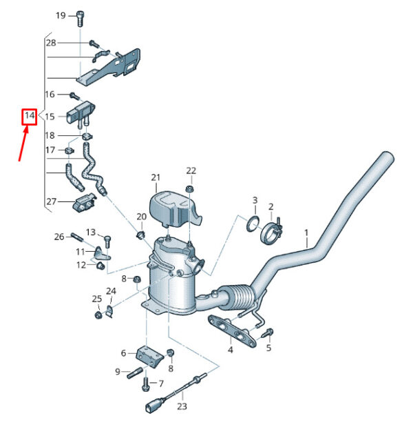 5T0131552C - NEW VOLKSWAGEN CADDY 2K MK3 PRESSURE DIFFERENCE SENDER RHD 5T0131552C