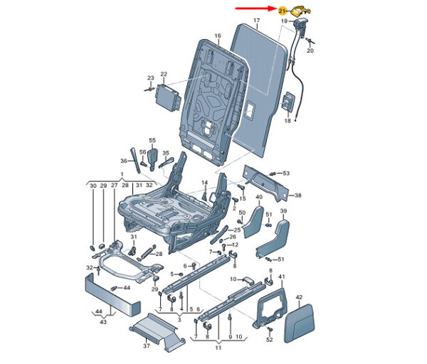 5TA88360782V - NEW VOLKSWAGEN TOURAN 5T 2. SEAT BENCH RELEASE TRIM 5TA88360782V