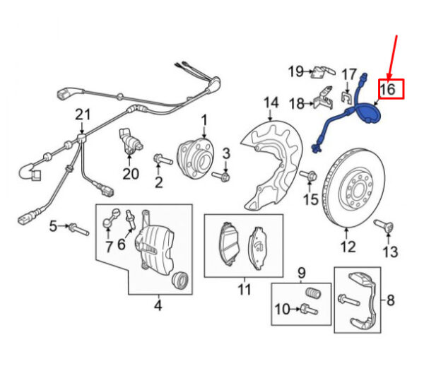 5WA611701 - NEW VW ARTEON 3H FRONT BRAKE HYDRAULIC HOSE 5WA611701 ORIGINAL