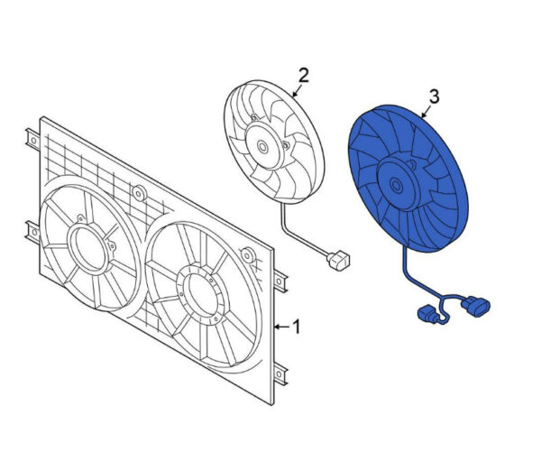 5WA959455T - NEW VOLKSWAGEN ARTEON 3H7 FRONT LEFT ENGINE COOLING FAN ASSEMBLY