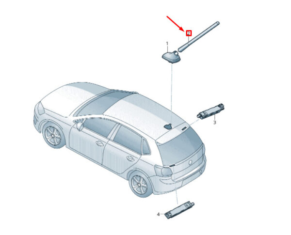 6C0035849H - NEW VOLKSWAGEN POLO 6R MK5 ANTENNA ROD 6C0035849H ORIGINAL