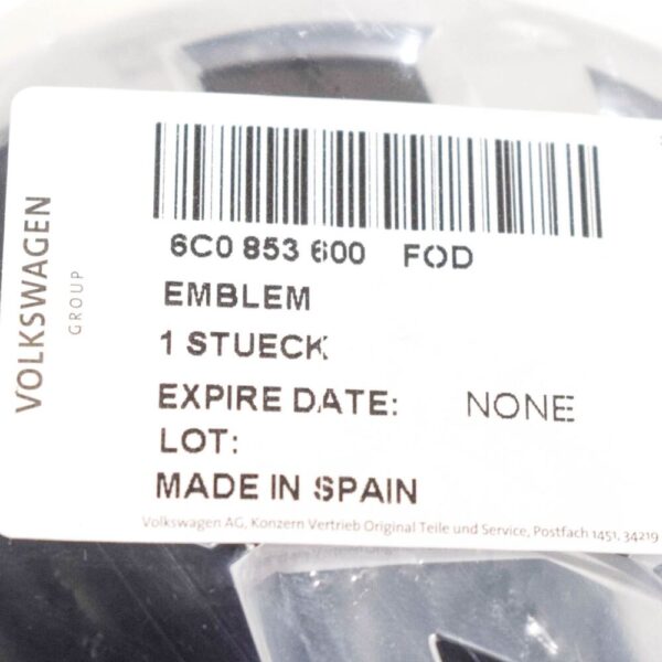 6C0853600FOD - Volkswagen POLO 6R Front Emblem Badge 6C0853600FOD NEW GENUINE