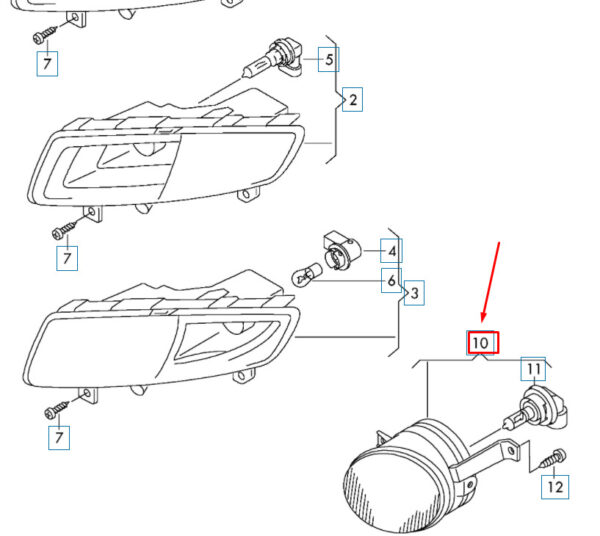6C0941699 - Volkswagen Polo 6R MK5 fog lights front left 6C0941699 NEW ORIGINAL