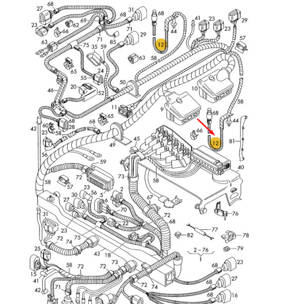 6N2971273A - NEW VOLKSWAGEN POLO 6R MK5 SIDE TURN SIGNAL WIRING HARNESS 6N2971273A ORIGINAL