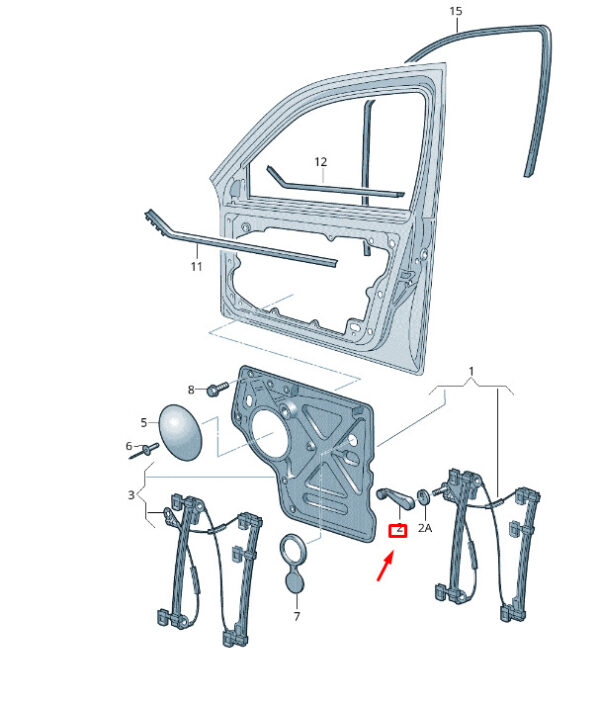 6Q0837581B92W - New VW TRANSPORTER VI T6 Front Door Window Crank 6Q0837581B92W
