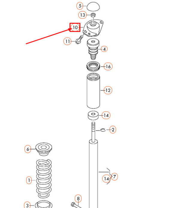 6R0513353 - NEW VW POLO 6R REAR SHOCK ABSORBER UPPER BEARING 6R0513353