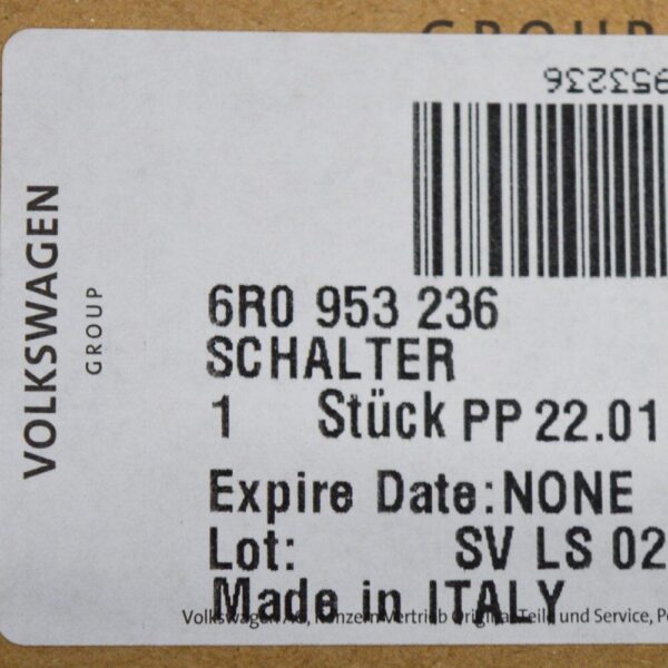 6R0953236 - Volkswagen Golf Mk5 Bonnet Hood Lock Latch Micro Switch 6R0953236 New Genuine