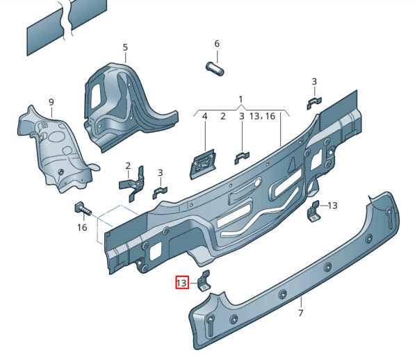 6R6813745A - New VOLKSWAGEN AMEO Rear Left Bumper Bracket 6R6813745A