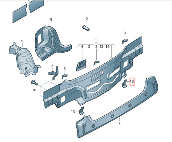 6R6813746A - New VOLKSWAGEN POLO 6R Rear Right Bumper Bracket 6R6813746A