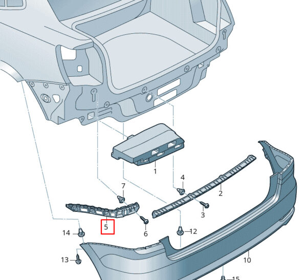 6RW807394 - NEW VOLKSWAGEN AMEO REAR RIGHT BUMPER BRACKET 6RW807394