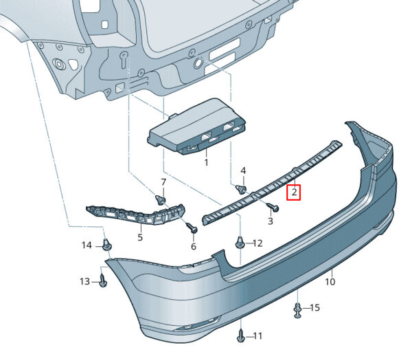 6RW807863 - NEW VOLKSWAGEN AMEO REAR BUMPER CENTER BRACKET MOUNT 6RW807863