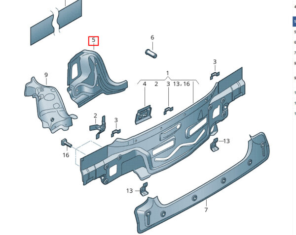 6RW813319 - NEW VOLKSWAGEN AMEO LEFT REAR TAILLIGHT MOUNTING 6RW813319