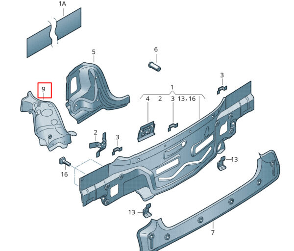 6RW813331 - NEW VOLKSWAGEN AMEO REAR LEFT SEAL CHANNEL REINFORCEMENT 6RW813331