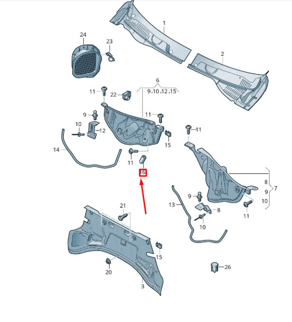6U0971883 - NEW VW TOUAREG 7P MK2 WATER BOORK CABLE 6U0971883 ORIGINAL