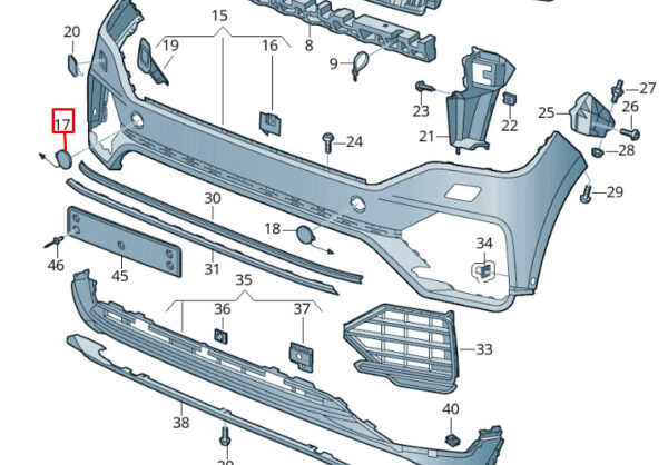 760807156GRU - NEW VOLKSWAGEN TOUAREG CR7 FRONT BUMPER RIGHT TOW EYE COVER 760807156GRU