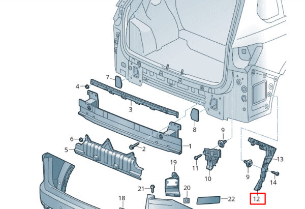 760807393A - NEW VW TOUAREG CR7 REAR LEFT LOWER OUTER BUMPER BRACKET 760807393A