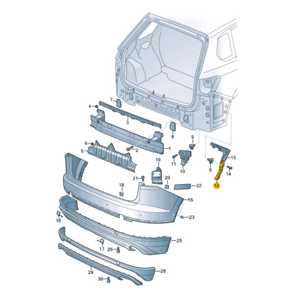 760807394A - NEW VOLKSWAGEN TOUAREG CR7 REAR RIGHT BUMPER BRACKET 760807394A