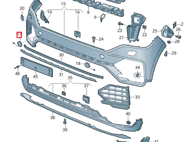 7608074509B9 - NEW VOLKSWAGEN TOUAREG CR7 FRONT BUMPER RIGHT TOW EYE COVER 7608074509B9
