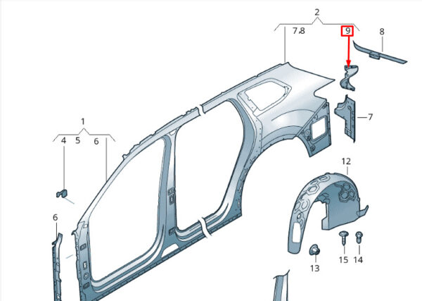 760809454A - NEU VW TOUAREG CR7 RIGHT INSERT PLATTE RÜCKLICHTMONTAGE 760809454A ORIGINAL