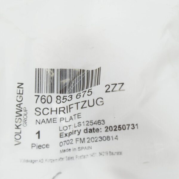 760853675 - Volkswagen TOUAREG CR Rear 'V6' Embelm Badge 7608536752ZZ NEW GENUINE