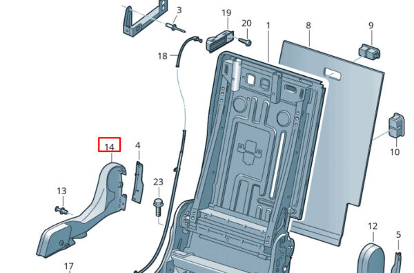 7608857402RW - NEW VW TOUAREG CR7 REAR RIGHT SEATBACK FRAME COVER CAP 7608857402RW