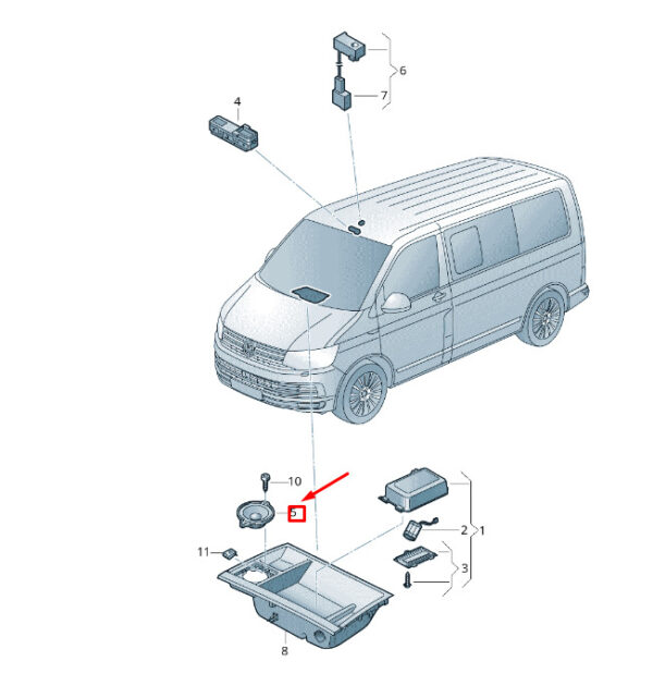 7C0035397 - NEW VW TRANSPORTER VI T6 EMERGENCY CALL LOUDSPEAKER 7C0035397