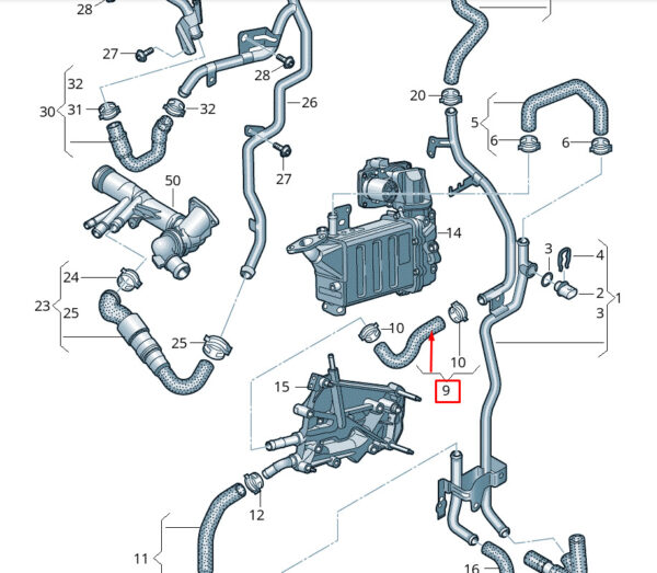 7E0121058T - New VOLKSWAGEN MULTIVAN T7 STM STN Coolant Hose Pipe 7E0121058T