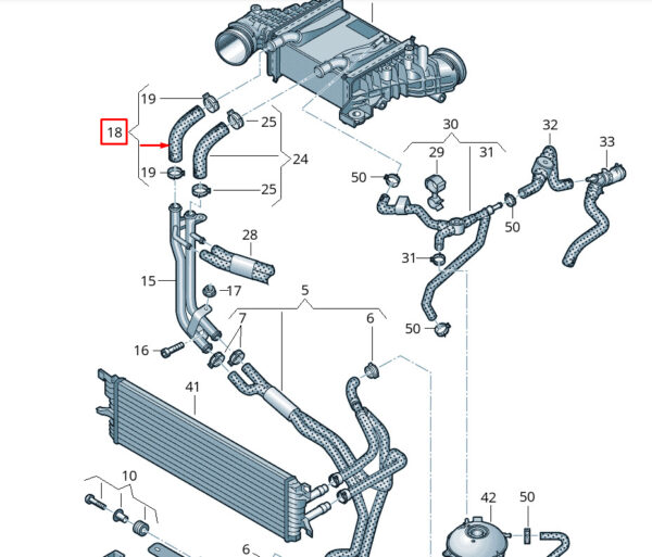 7E0121096AD - New VOLKSWAGEN MULTIVAN T7 STM STN Coolant Hose Pipe 7E0121096AD
